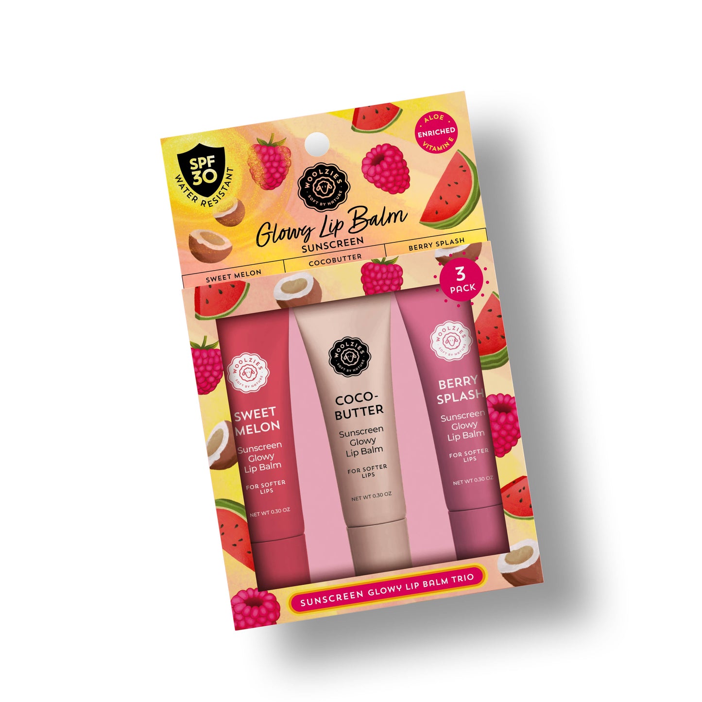 Sunscreen Glowy Lip Balm Trio – SPF 30