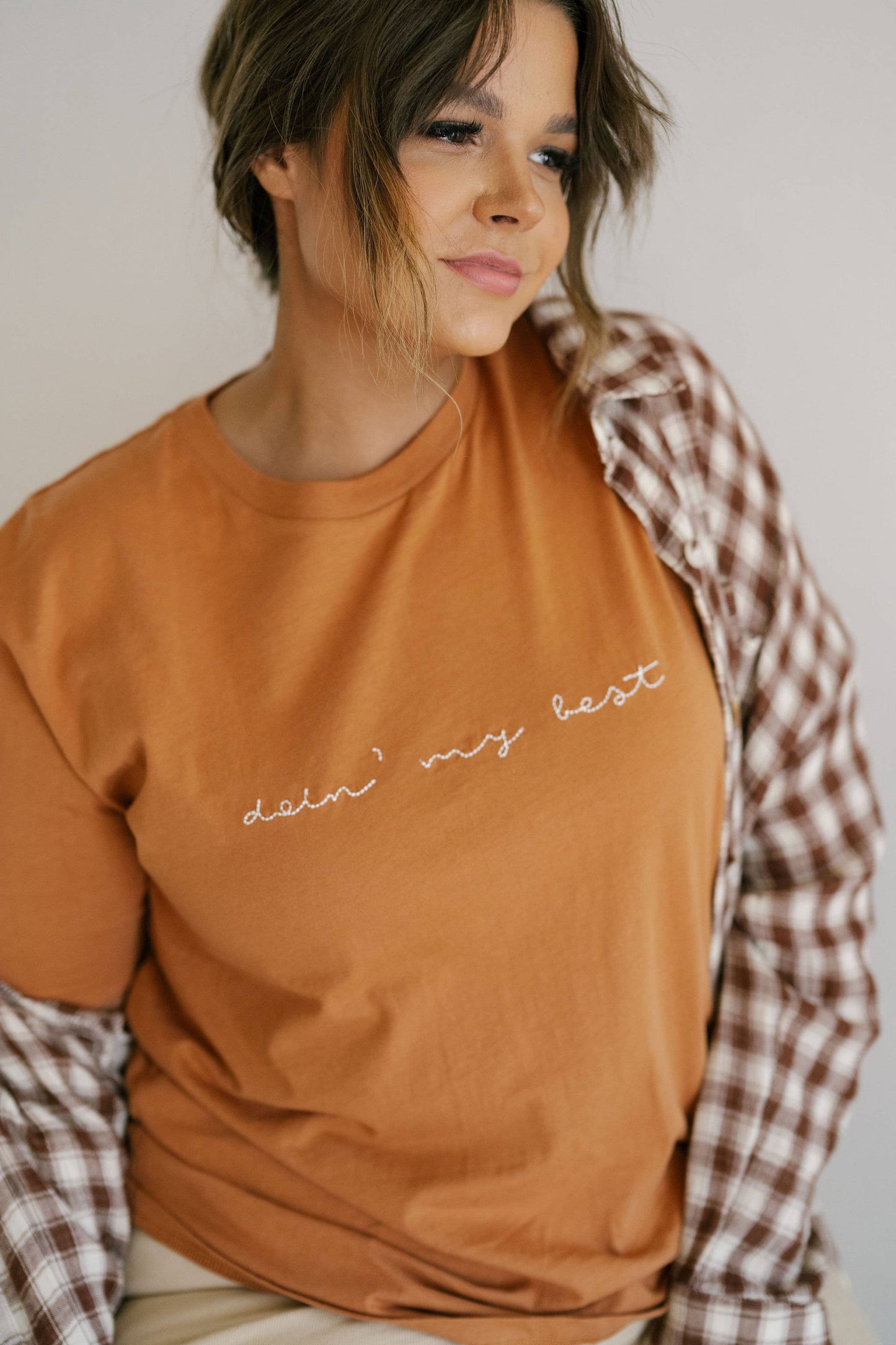 Doin' My Best, organic, embroidered, mom tee, women t-shirt