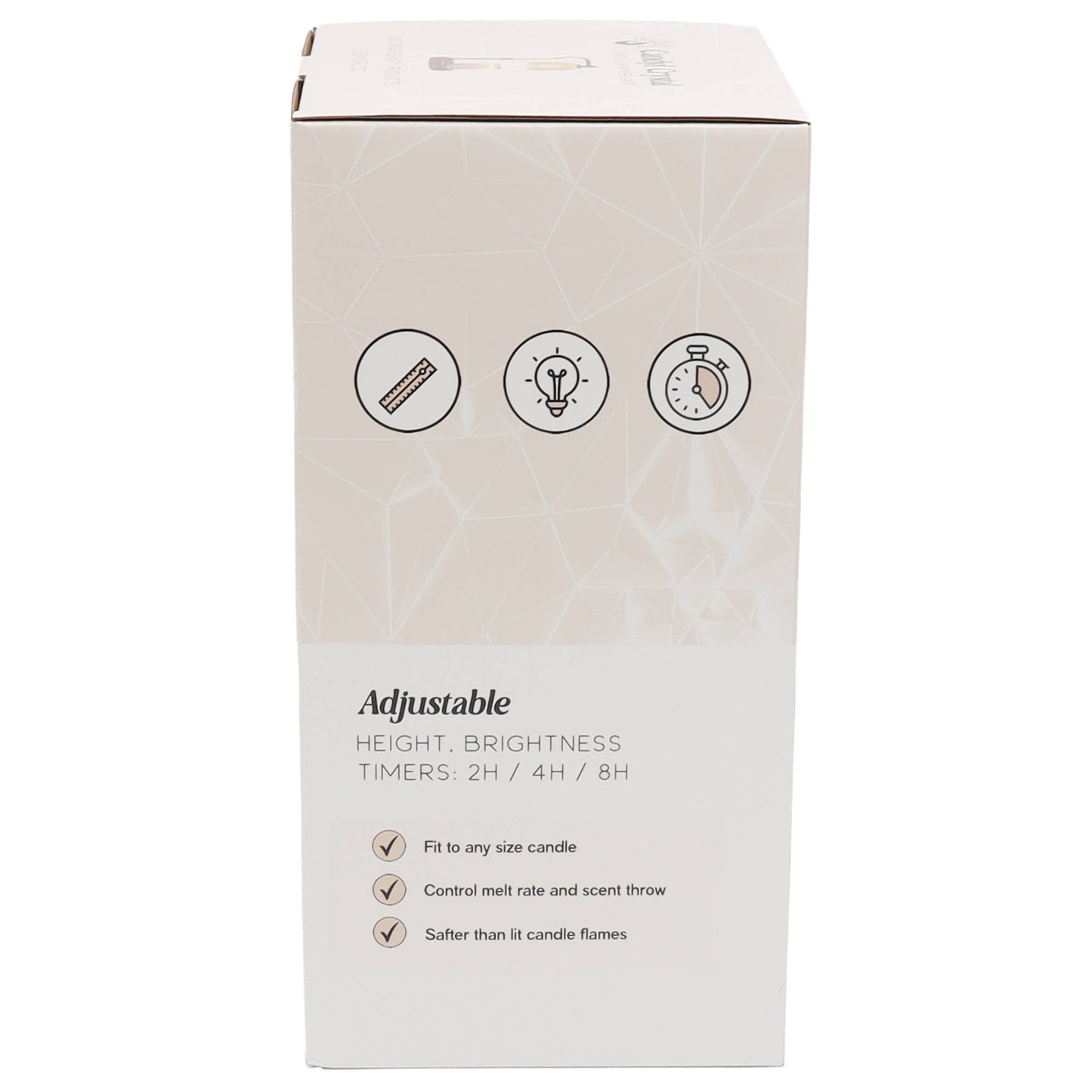 Candle Warmer Lamp - Crystal Glass & Wood Base - Black