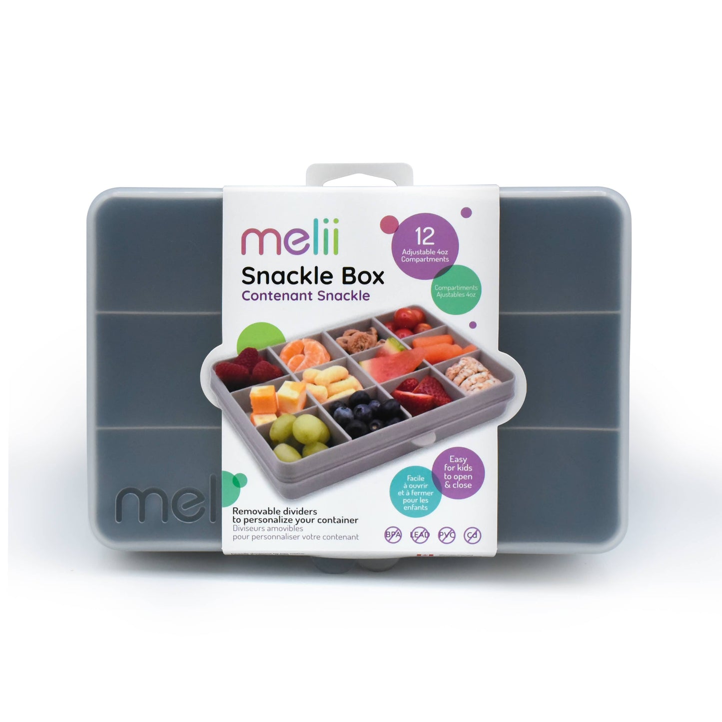 Snackle Box, Divided Snack Container with 12 Compartments