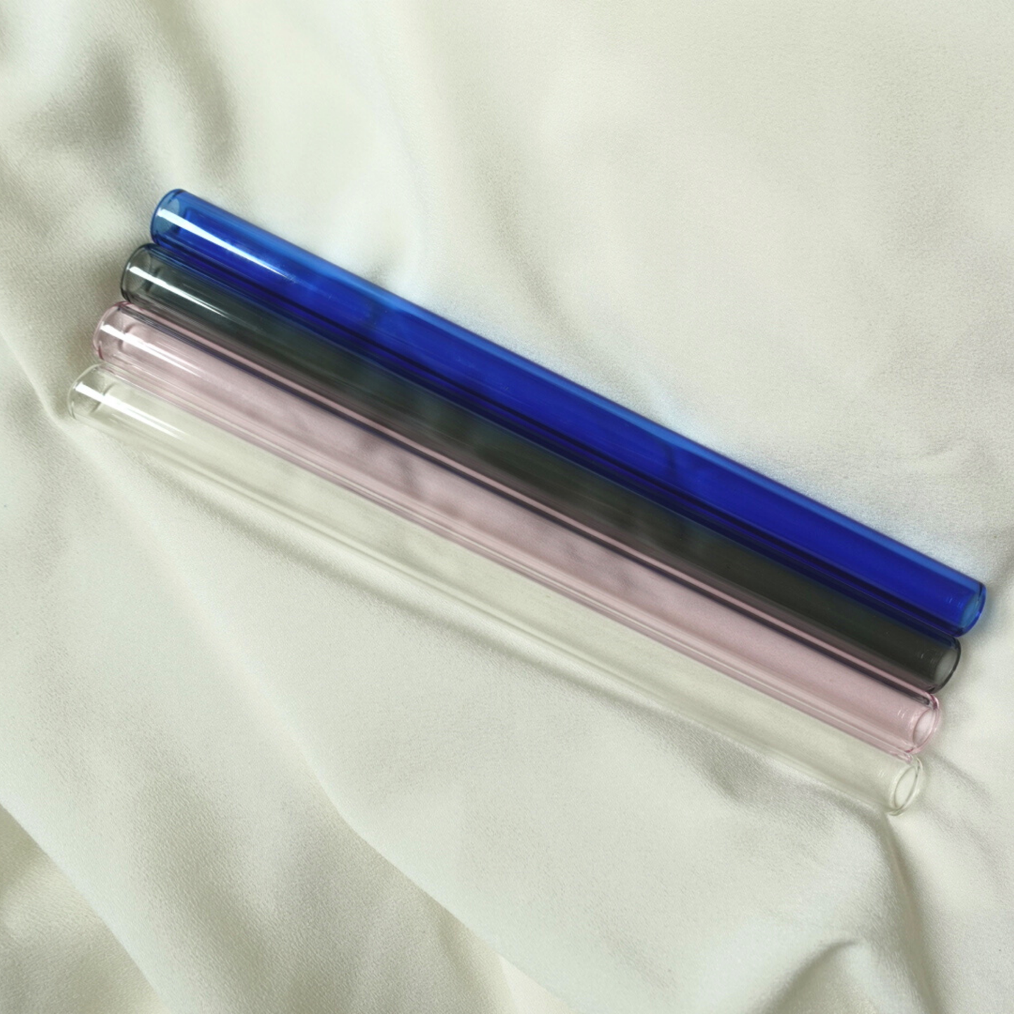 Reusable Borosilicate Glass Drinking Straws - 4 Pack