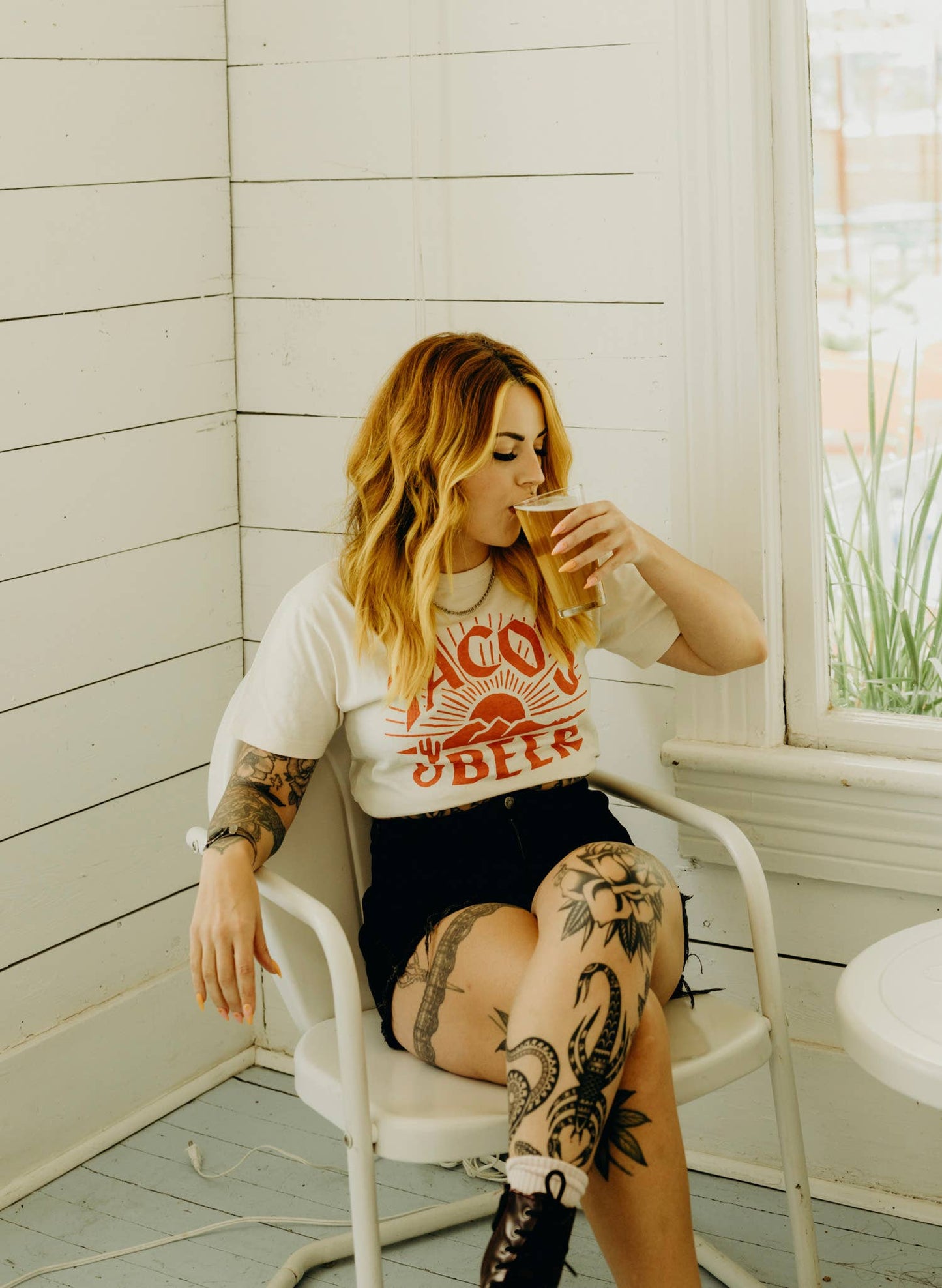 Tacos & Beer Western Vintage Style Tee for Men & Women