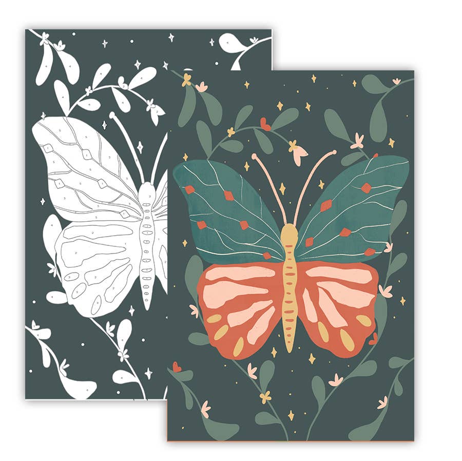 Night Butterfly Meditative Art Paint by Number Kit: Paint by Number Kit