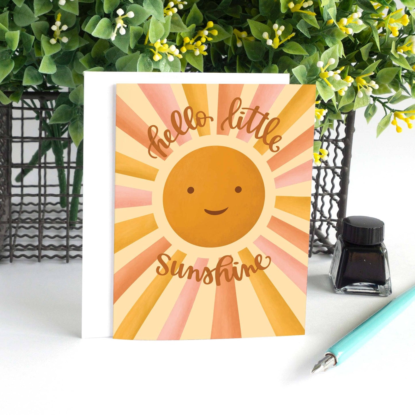 Hello Little Sunshine Baby Shower Card