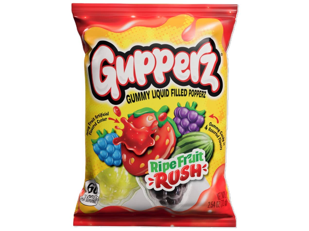 Gupperz Ripe Fruit Rush, Liquid Filled Gummy