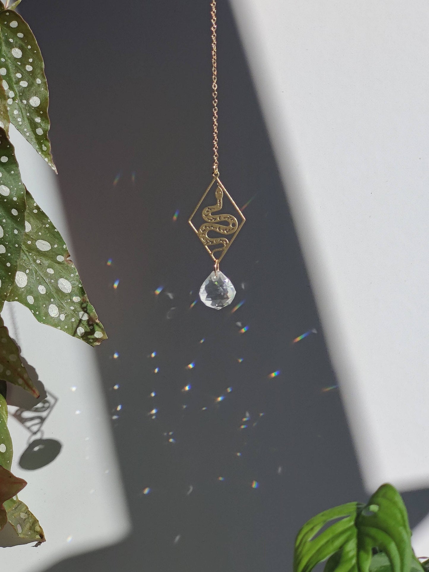 EVE Mini Suncatcher in brass and glass crystal