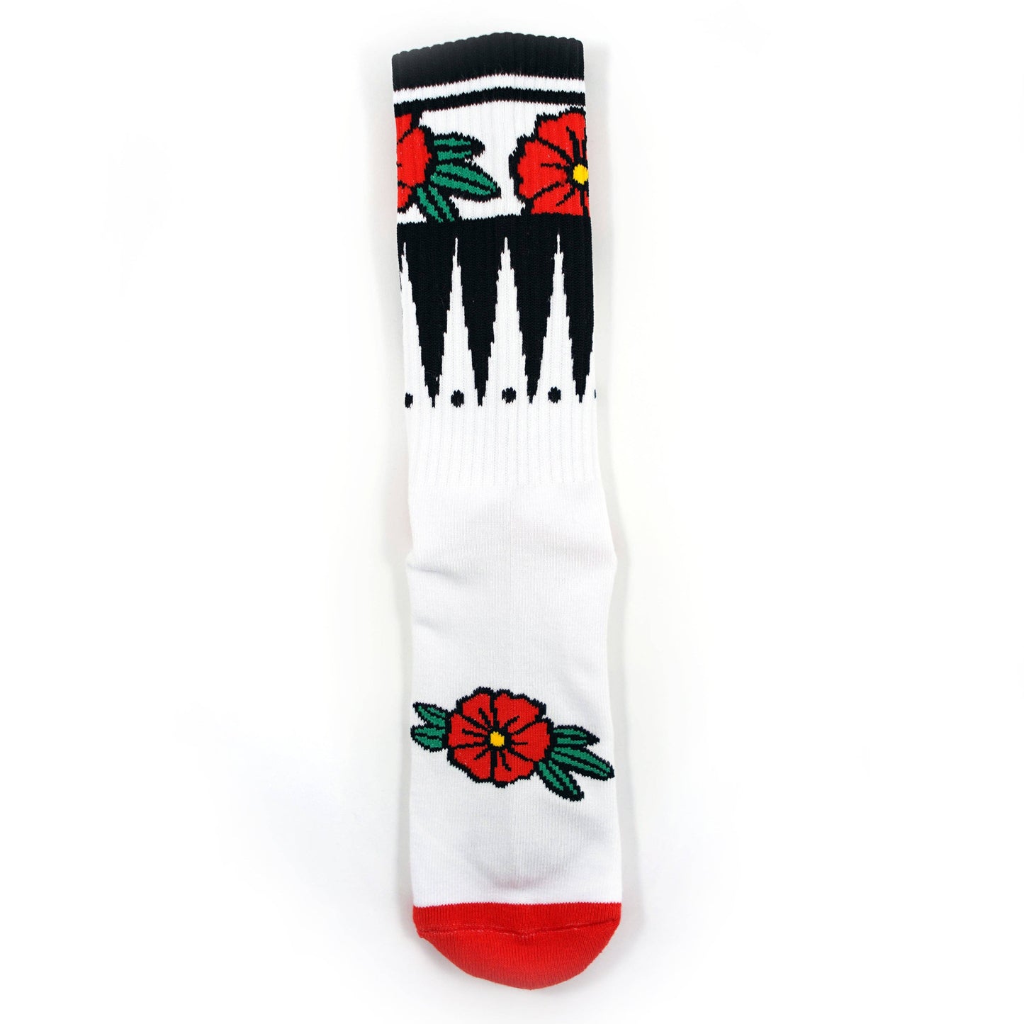 Geometric Flower White Socks
