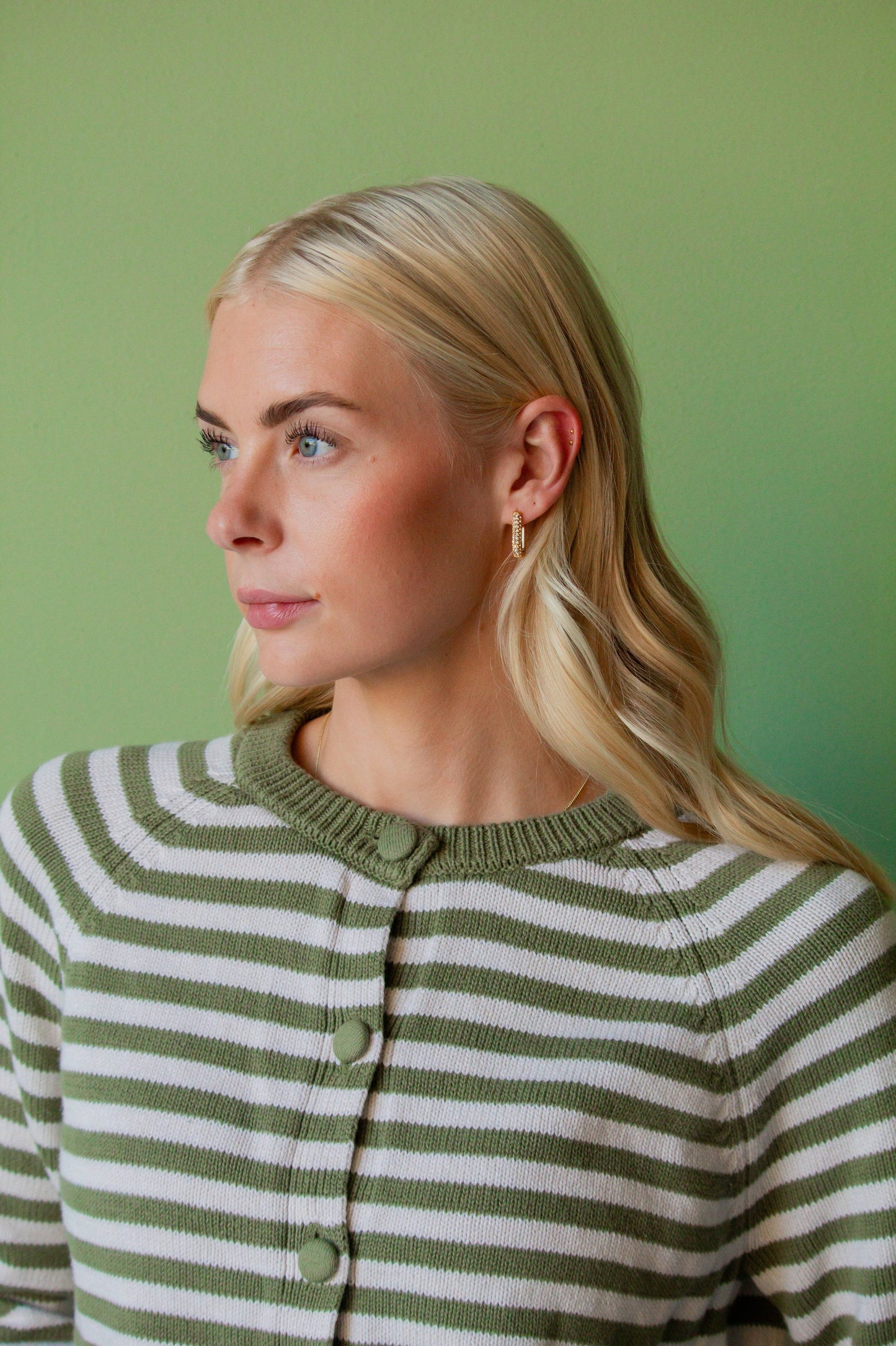 Big Crystal Link Hoops