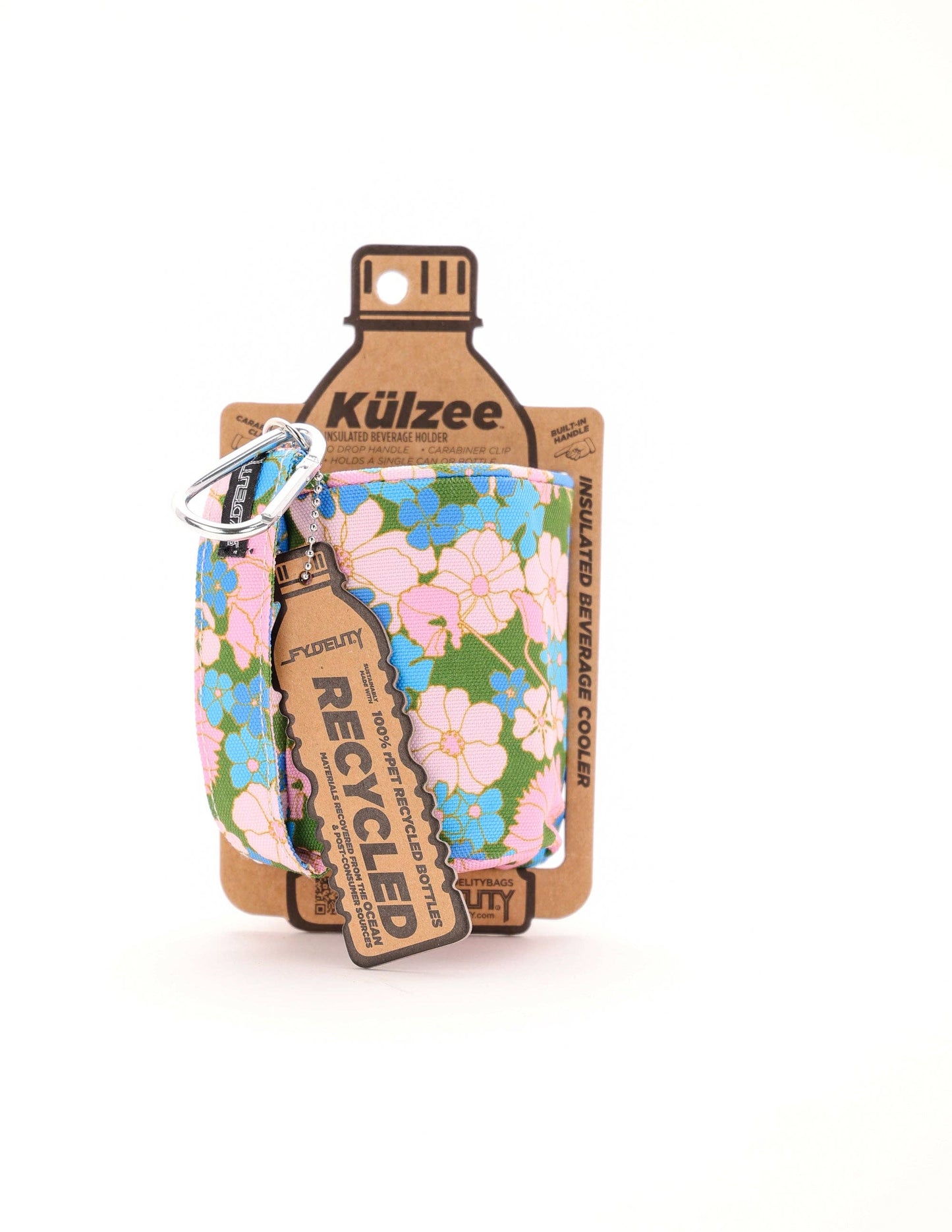 Külzee Can Handle Cooler | Recycled rPET | Floral Pink Blue