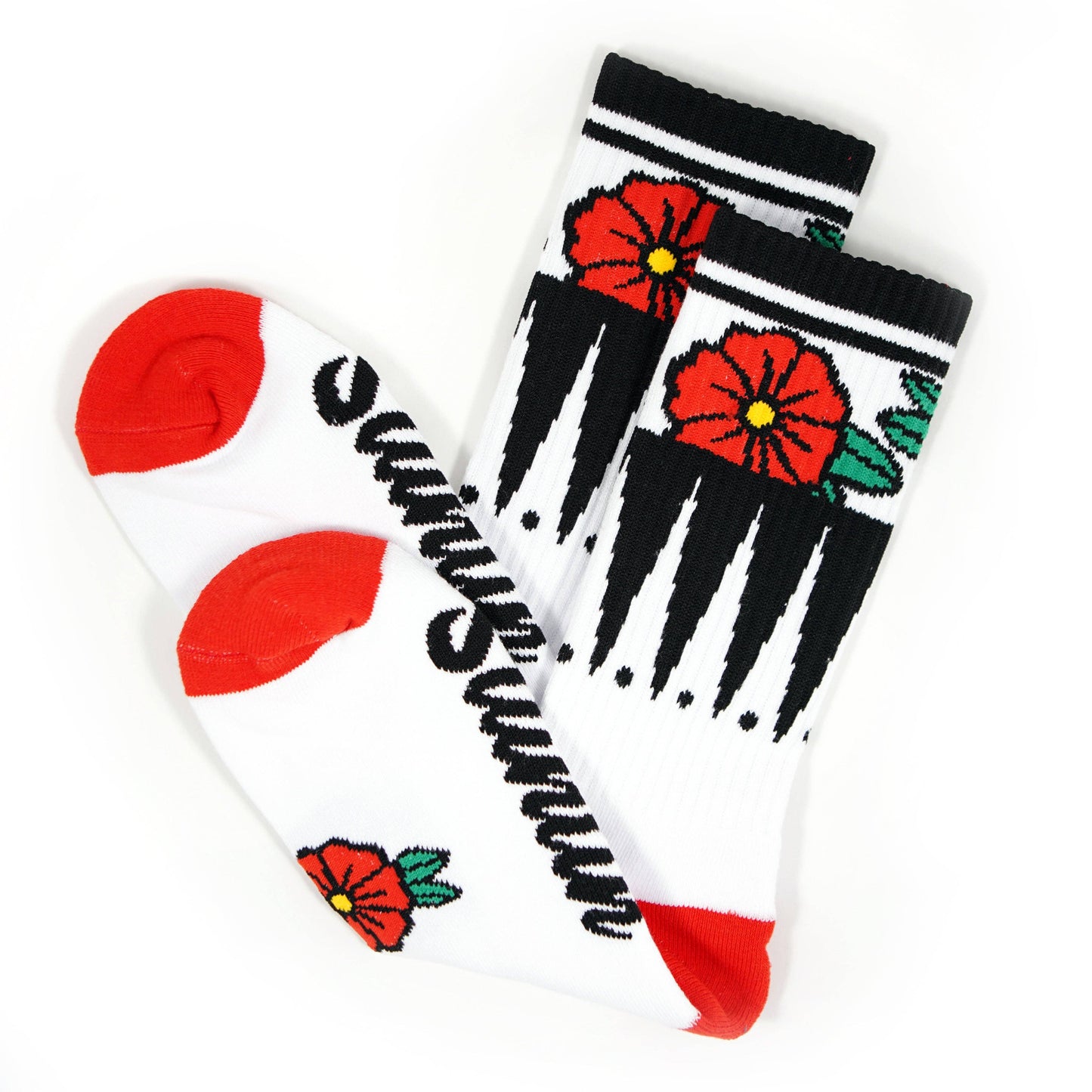 Geometric Flower White Socks