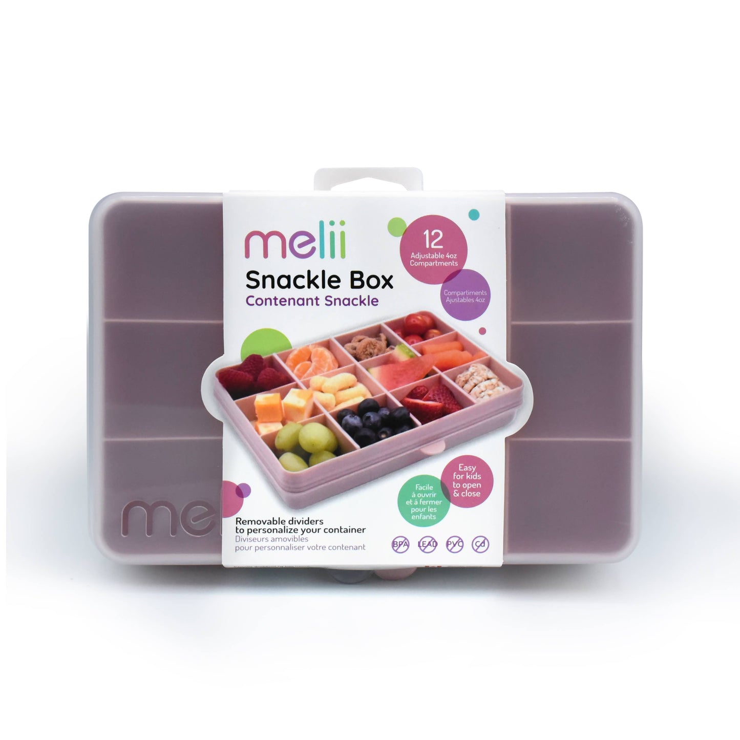 Snackle Box, Divided Snack Container with 12 Compartments
