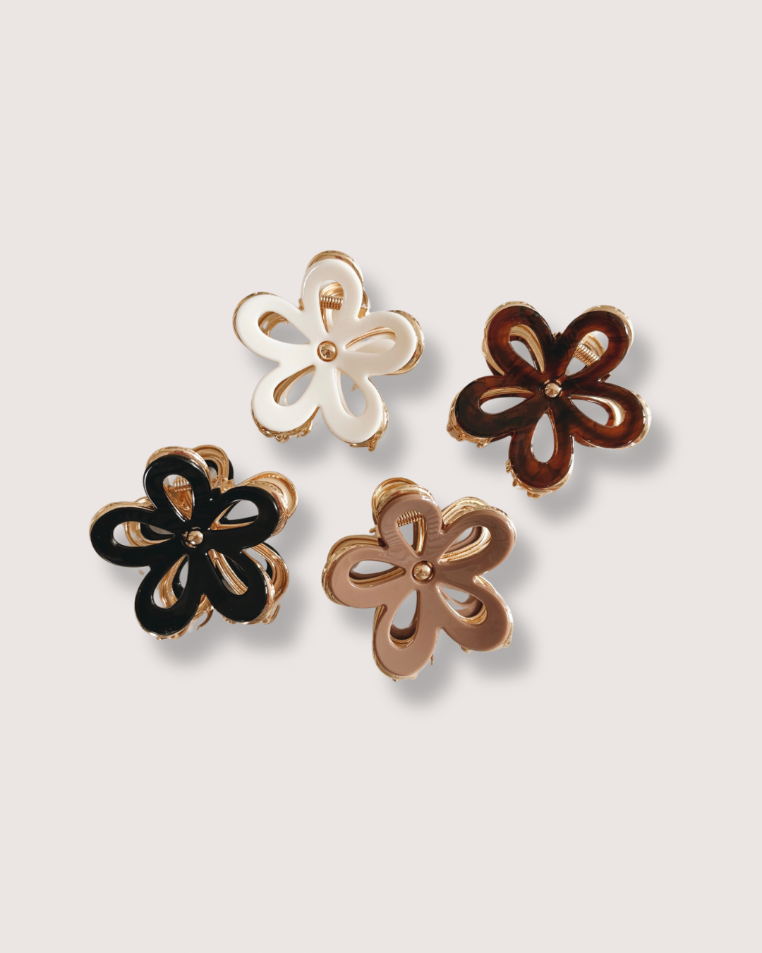 Flower Gold Claw Clip