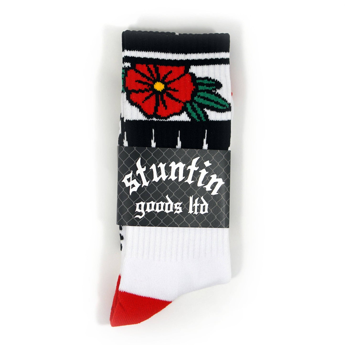 Geometric Flower White Socks