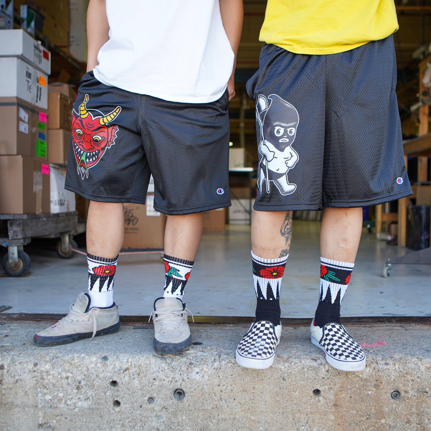 Geometric Flower White Socks