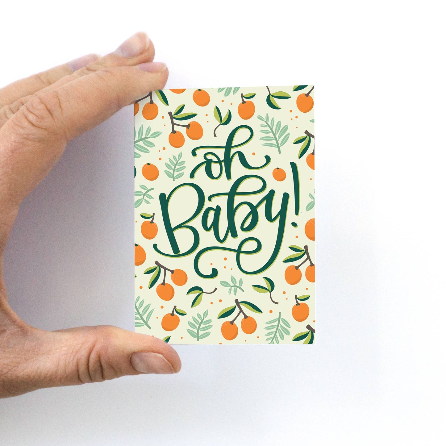 Oh Baby (oranges) Mini Greeting Card