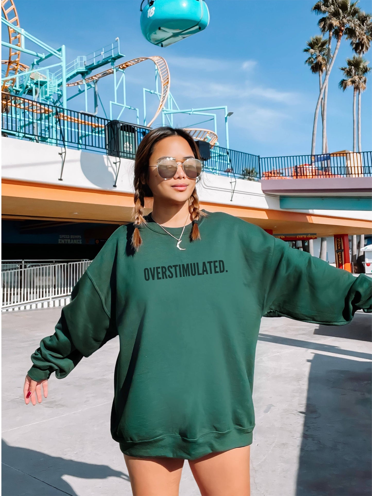 OVERSTIMULATED CREWNECK (Green)