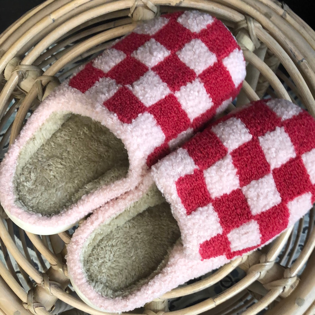 Pink Checker Slippers