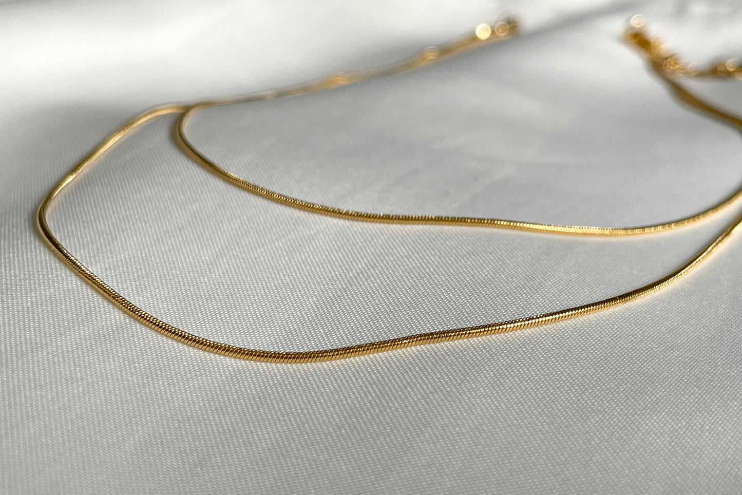 Waterproof Gold Layered Snake Chain Necklace