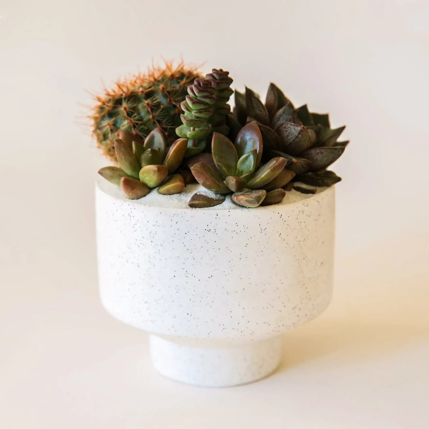 Speckle Footed Pot - White