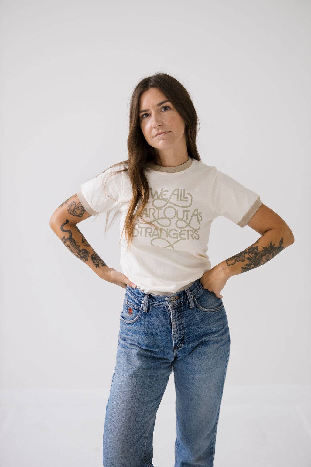 We All Start Out As Strangers, Womens Ringer Tee, Tshirt