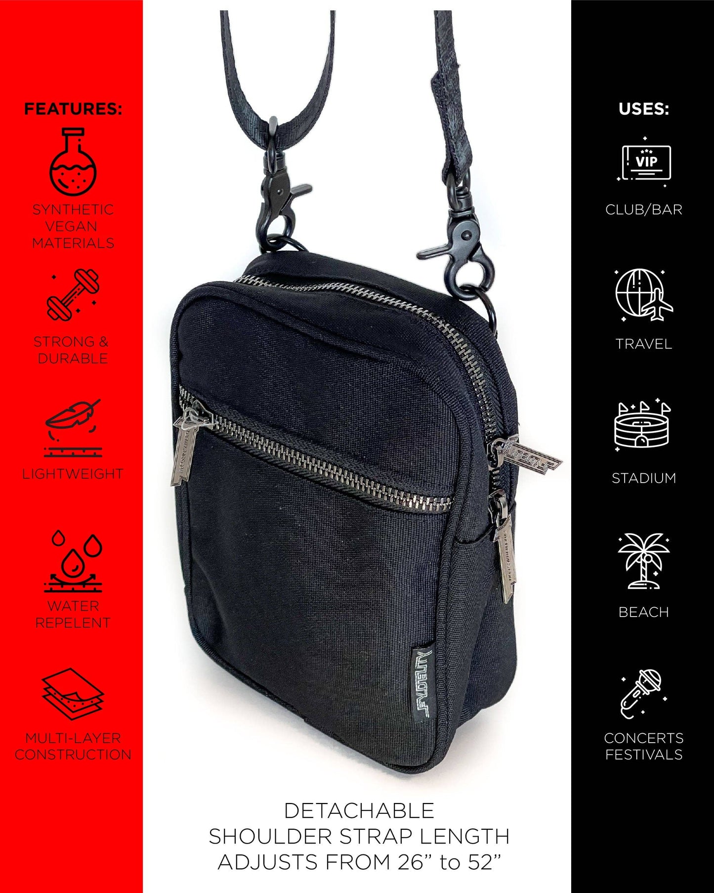 88320: Crossbody Sidekick | Sling Bag | Black