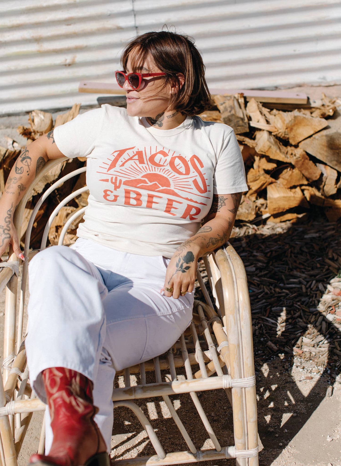 Tacos & Beer Western Vintage Style Tee for Men & Women