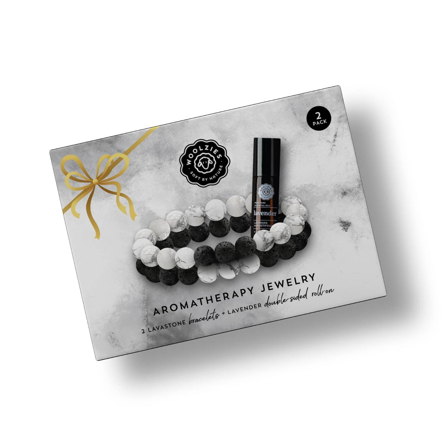 Aromatherapy  Lavastone Bracelet Set 2 BRACELETS ONE ROLL ON