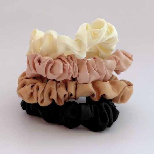 Mini Satin Sleep Scrunchies - 4 Pack