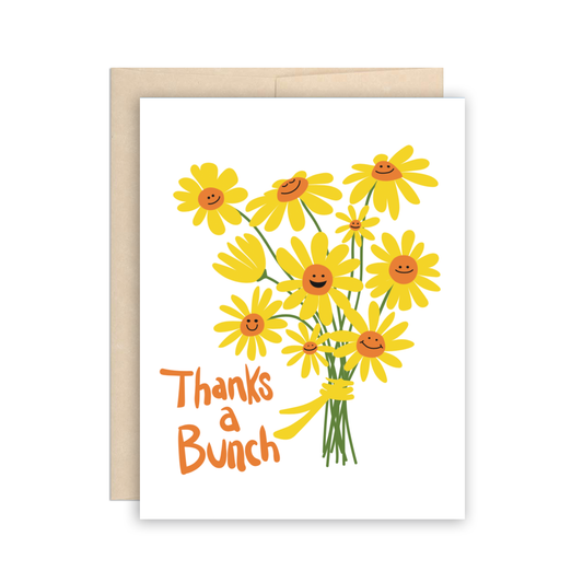 Thanks a Bunch Thank You Card - Bouquet of Flowers, Daisies