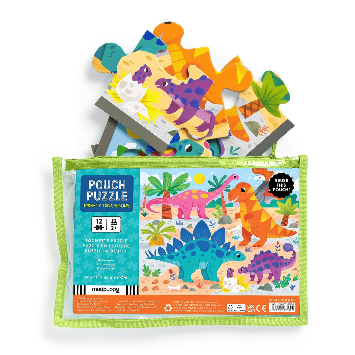 Mighty Dinosaurs 12 Piece Pouch Puzzle