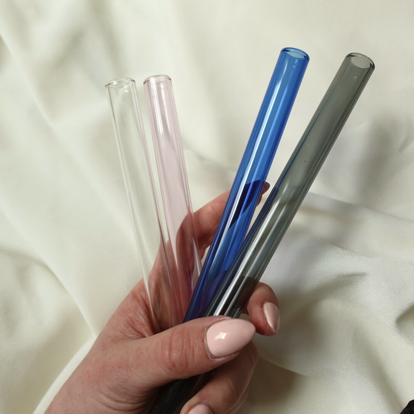 Reusable Borosilicate Glass Drinking Straws - 4 Pack
