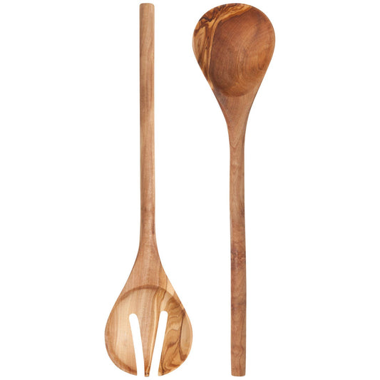 Olive Wood Salad Servers in Set of 2