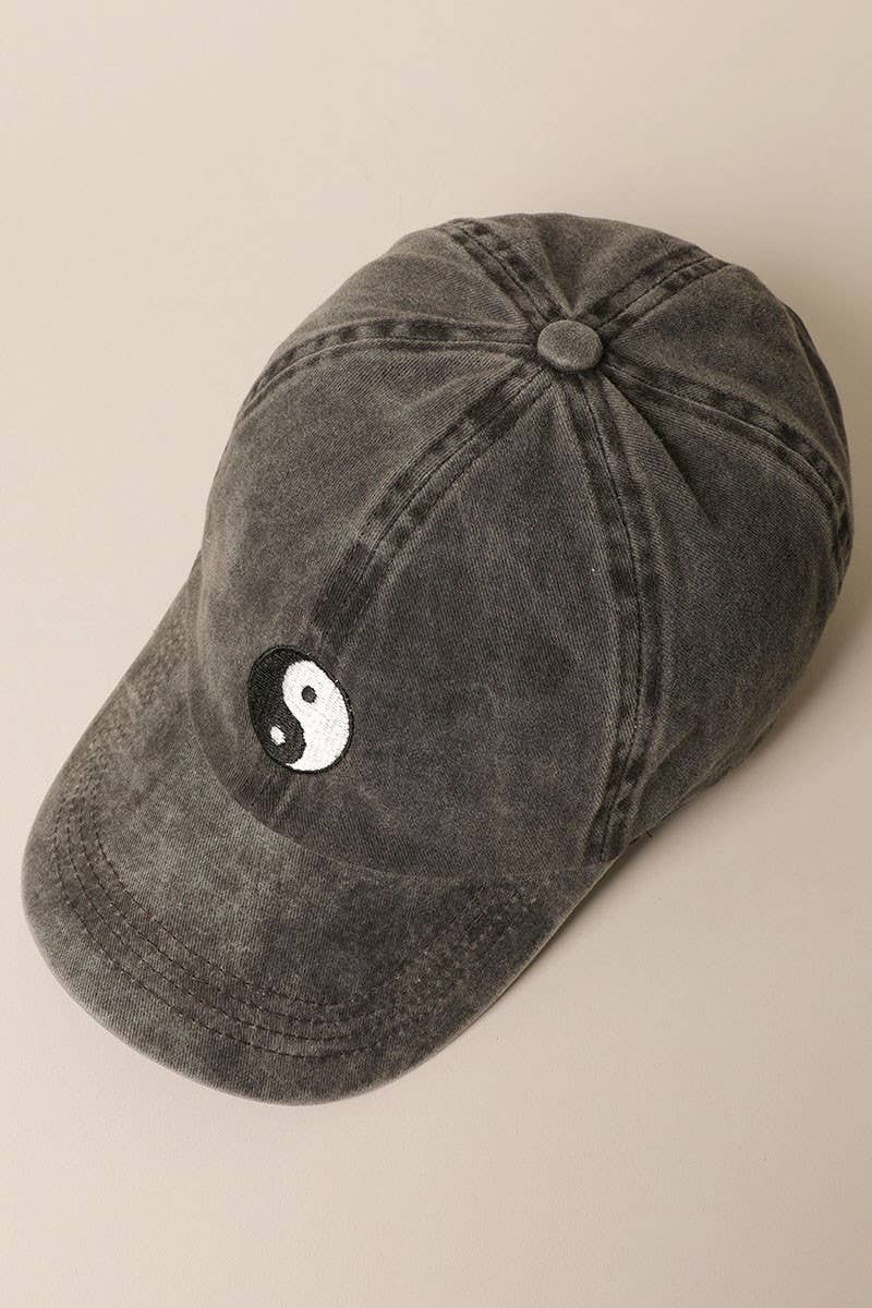 Yin Yang Embroidered Cotton Baseball Dad Cap