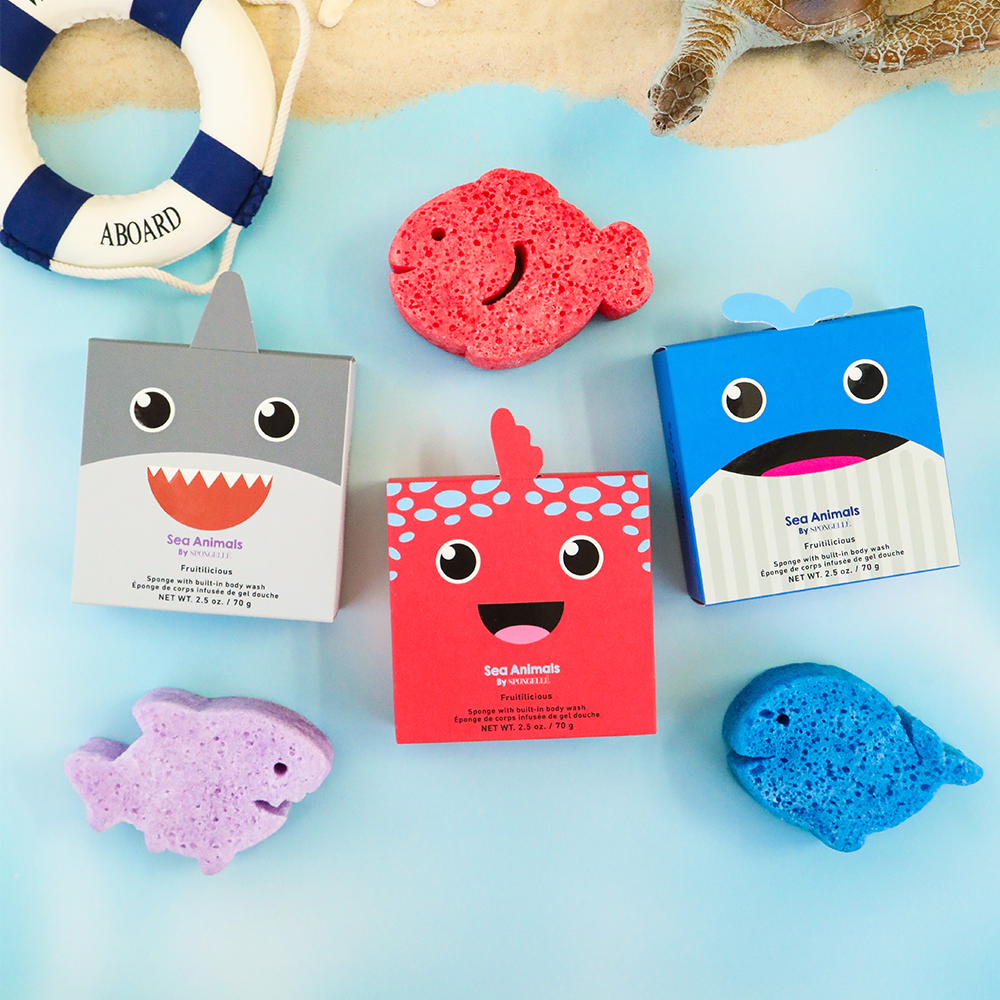 Sea Animals Assorted Sponge Pack for Kids & Baby