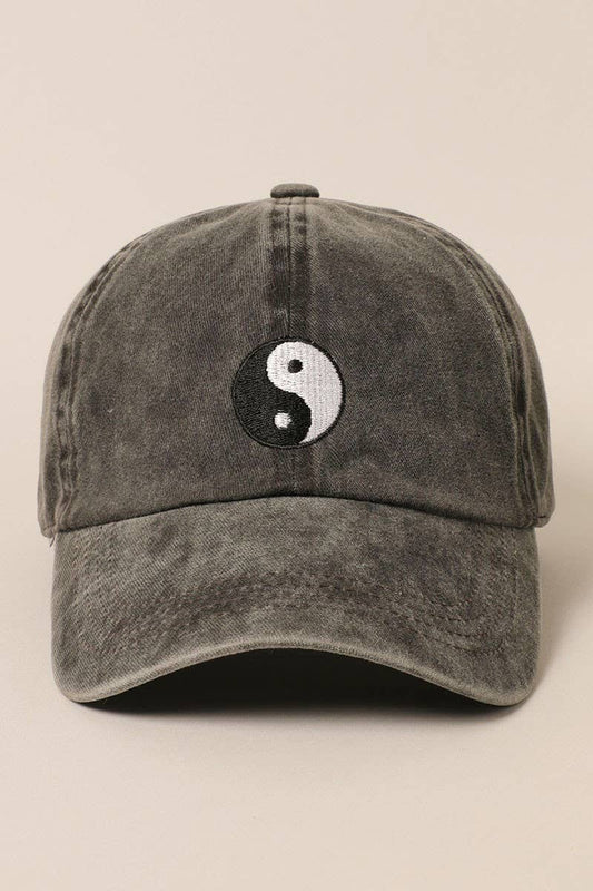 Yin Yang Embroidered Cotton Baseball Dad Cap