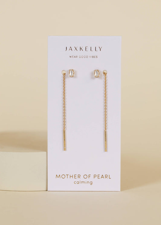 Studded Threader - Mother of Pearl - Earring