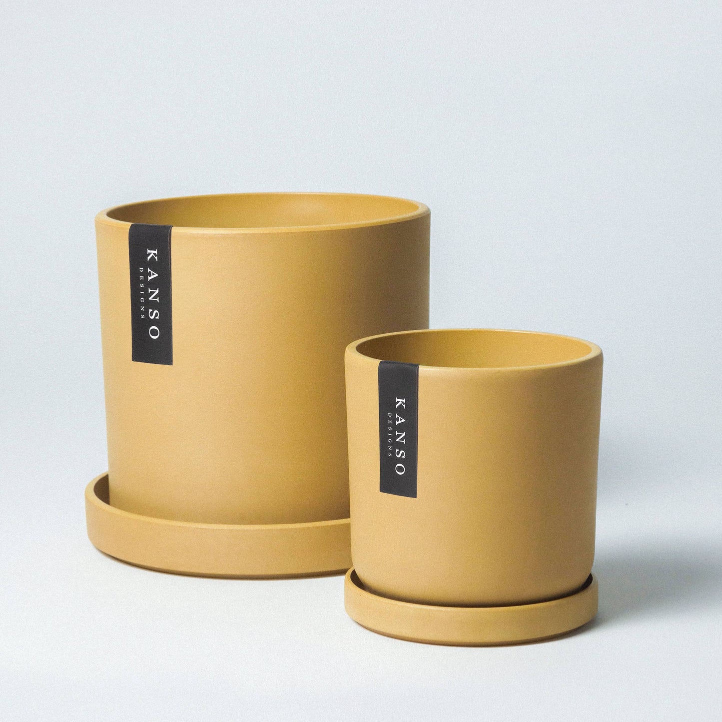 7" Mustard Seed & Dusted Clay Planters & Saucers