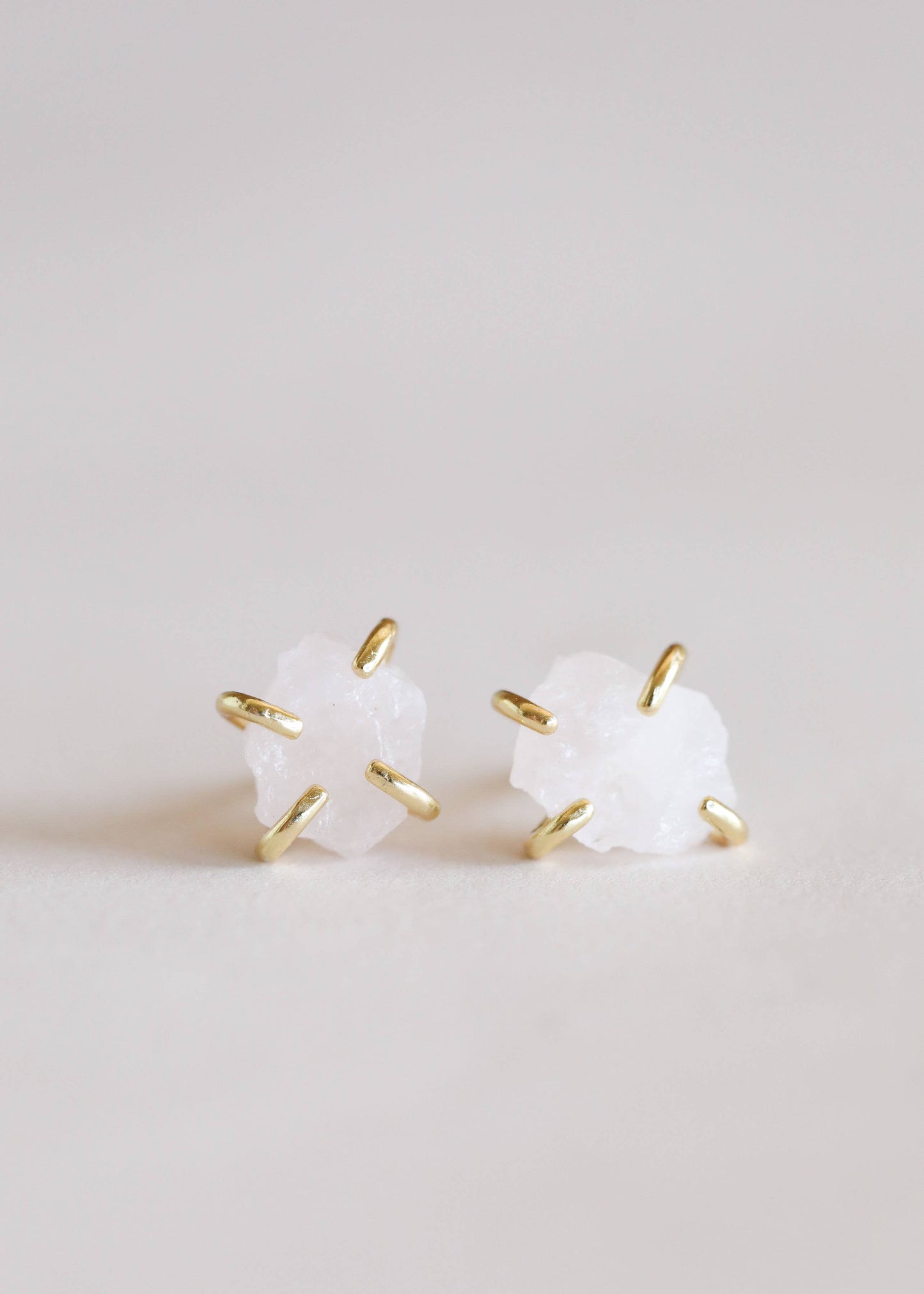 Gemstone Prong - Rose Quartz - Earring