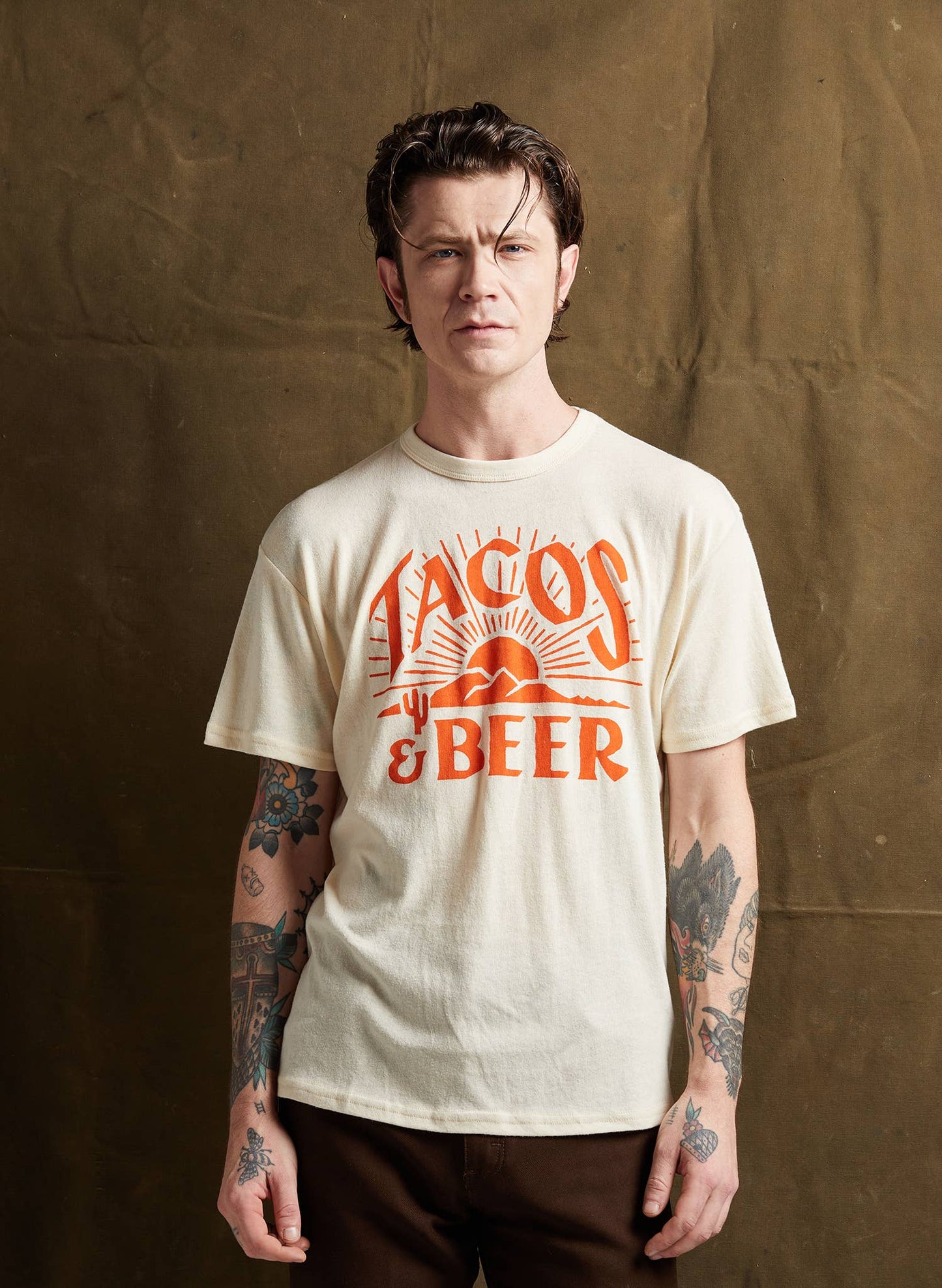 Tacos & Beer Western Vintage Style Tee for Men & Women