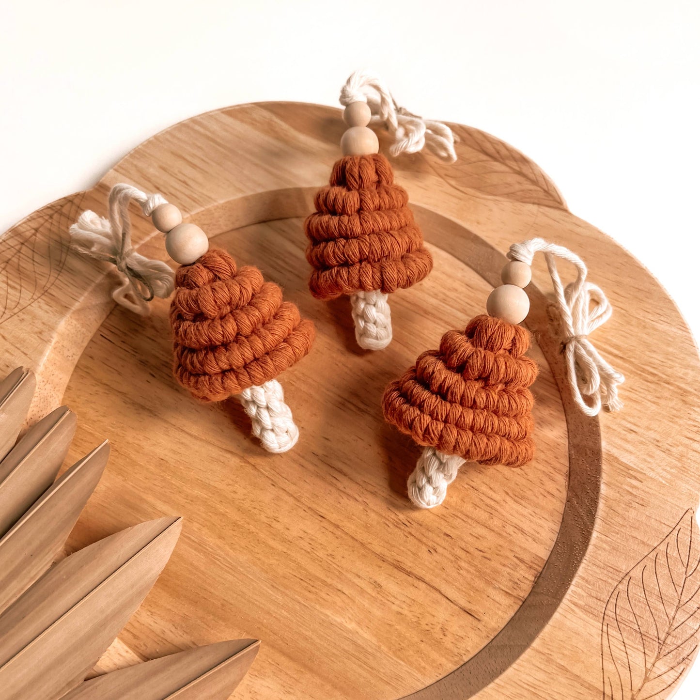 Macrame Car Charm Mushroom Diffuser | RearView Mirror Hanger