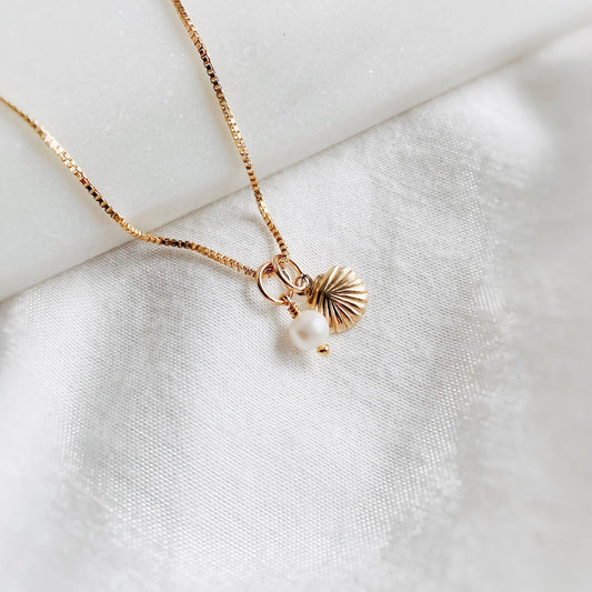 Pearl + Shell Pendant Necklace