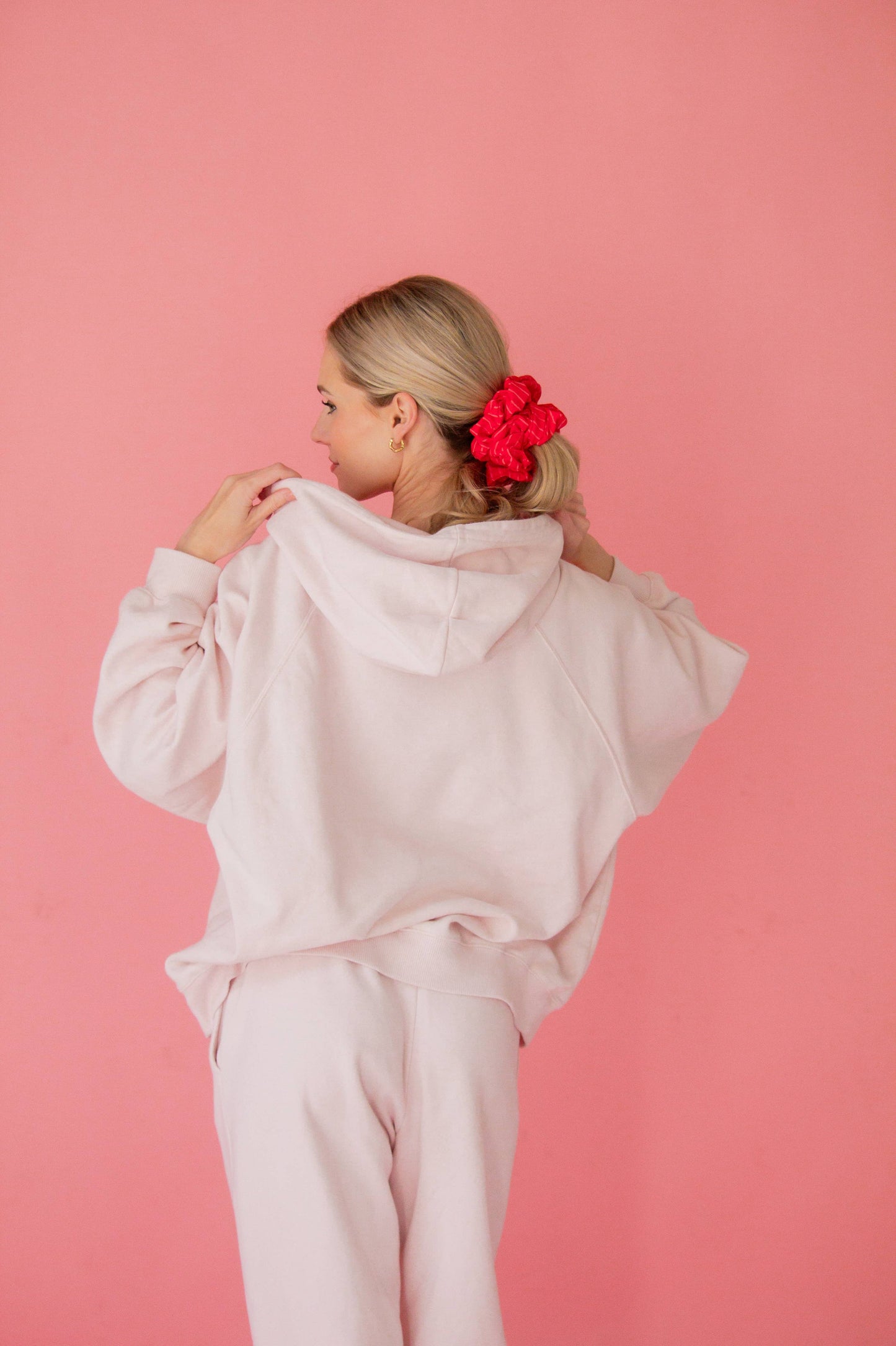 Red Striped Jumbo Scrunchie