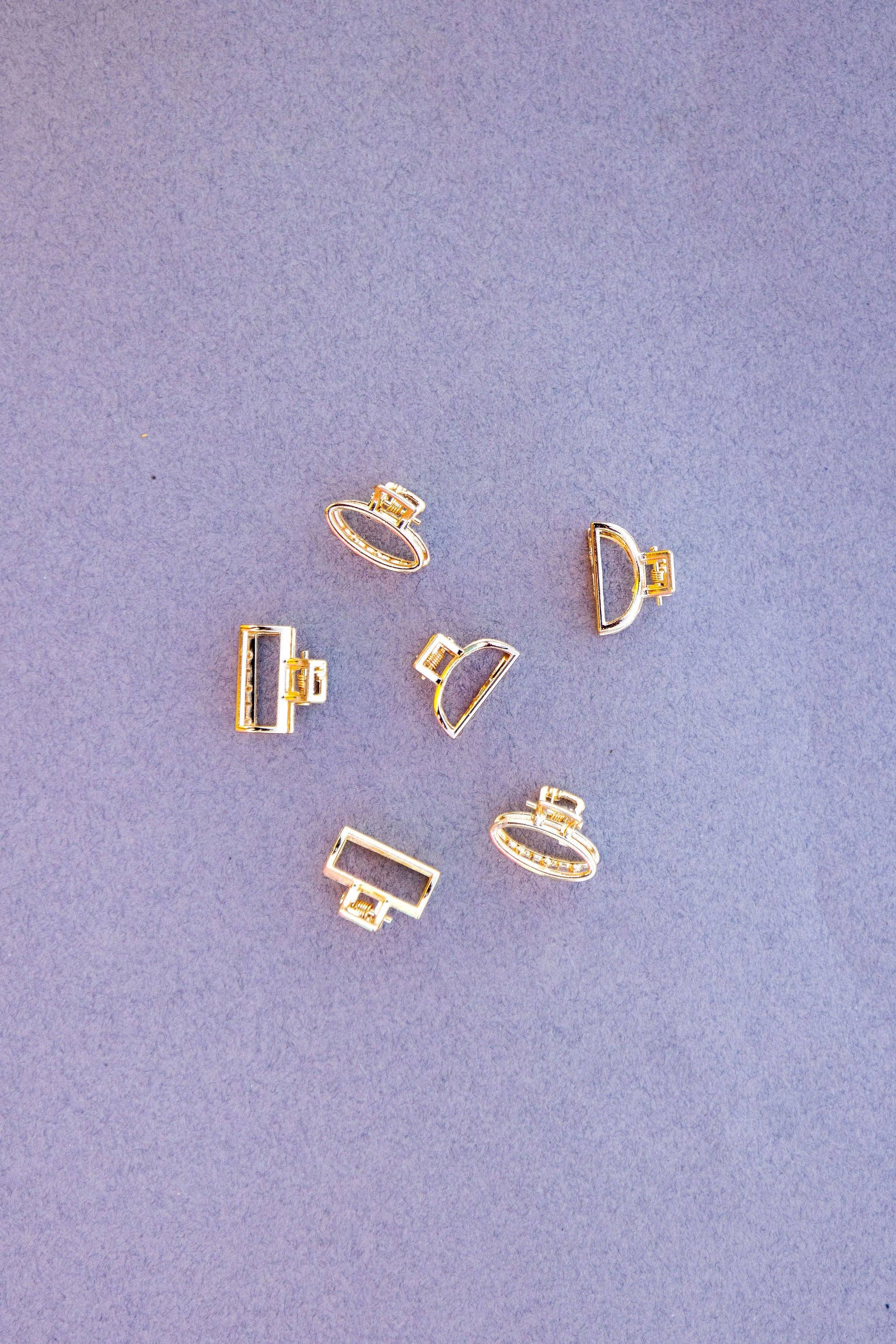 Micro Gold Claw Clip: Rectangle
