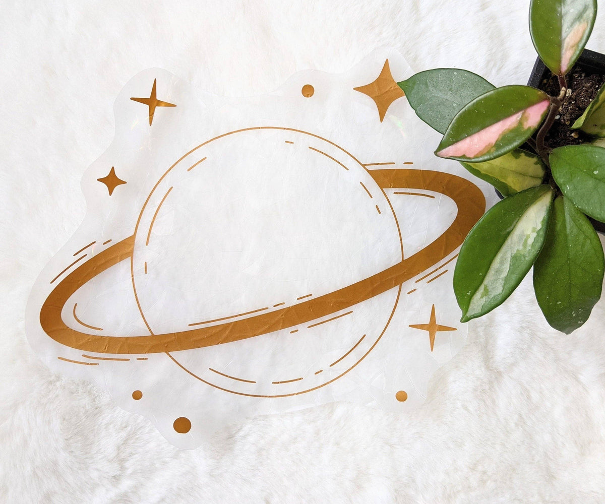 Saturn Suncatcher | Planet Window Cling | Nursery Decor