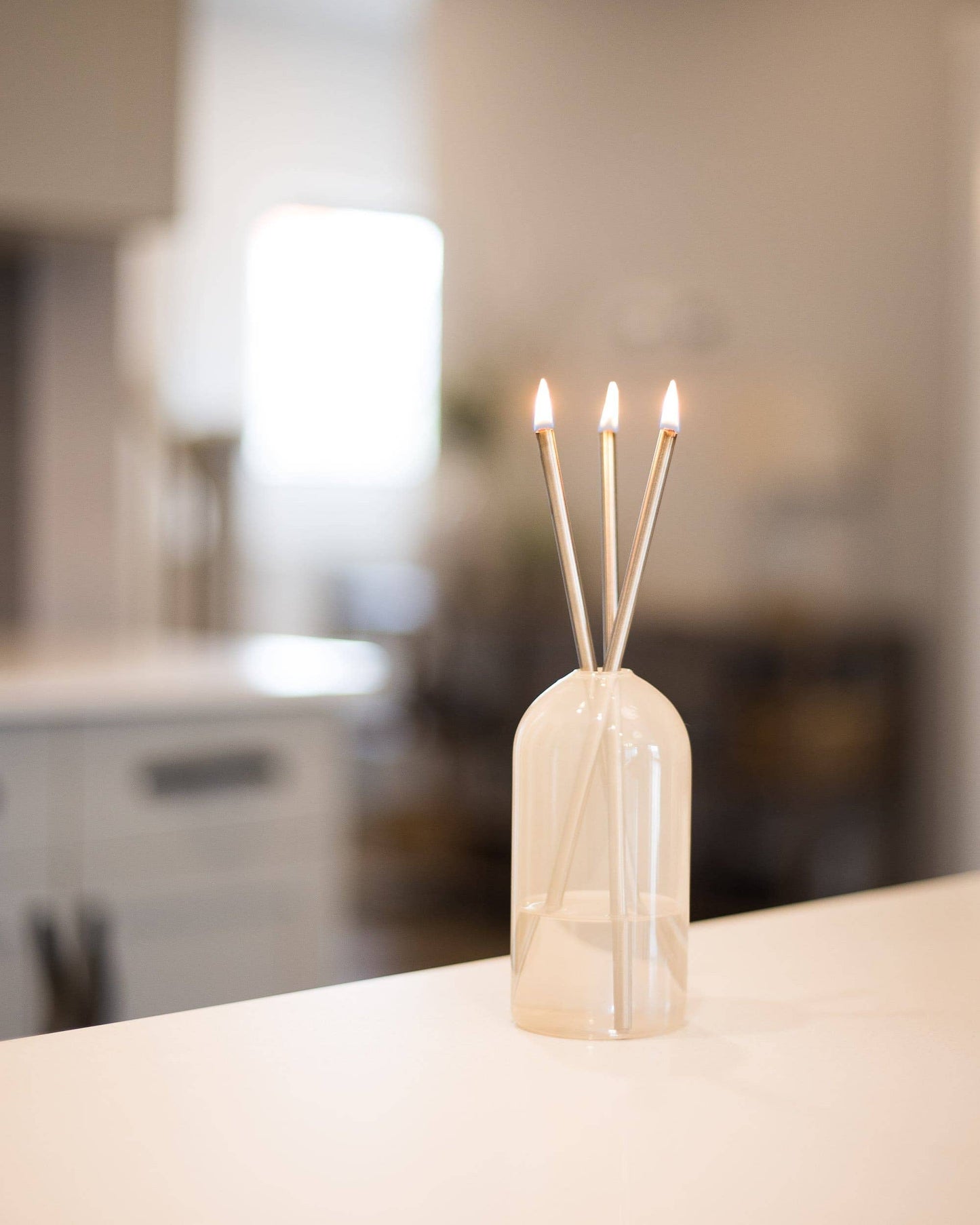 Silver Everlasting Candles [x1 Pack]