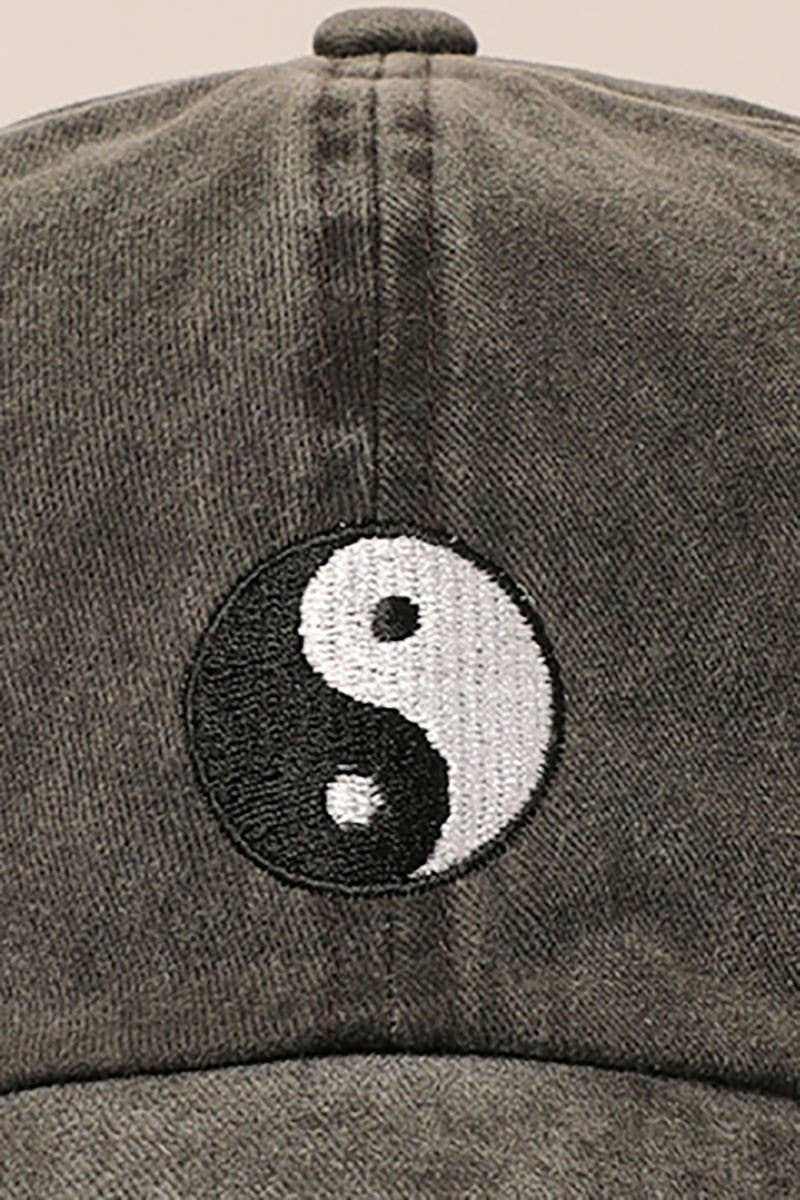 Yin Yang Embroidered Cotton Baseball Dad Cap