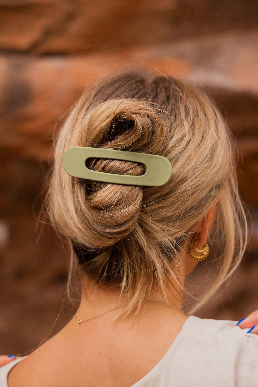 Fall Color Flat Claw Clip - Multiple Colors: Olive