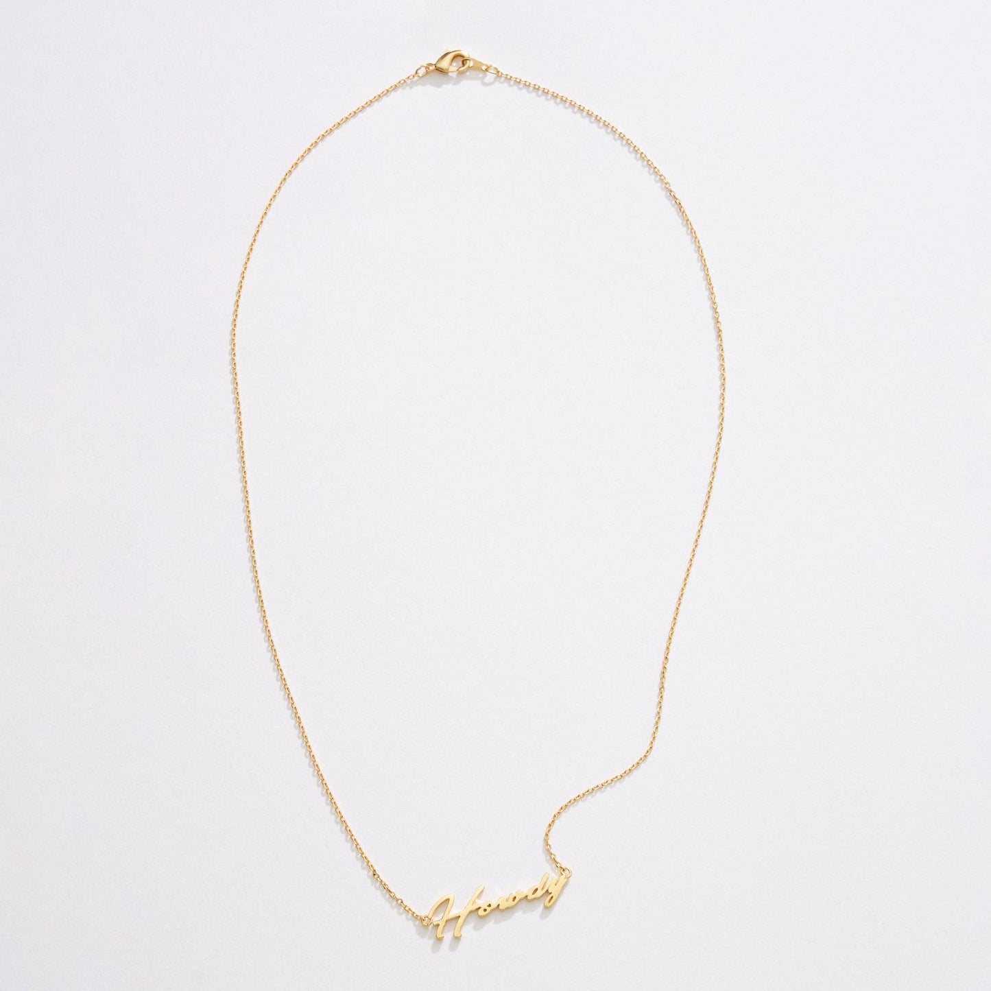 Gold Dipped “Howdy” Script Necklace