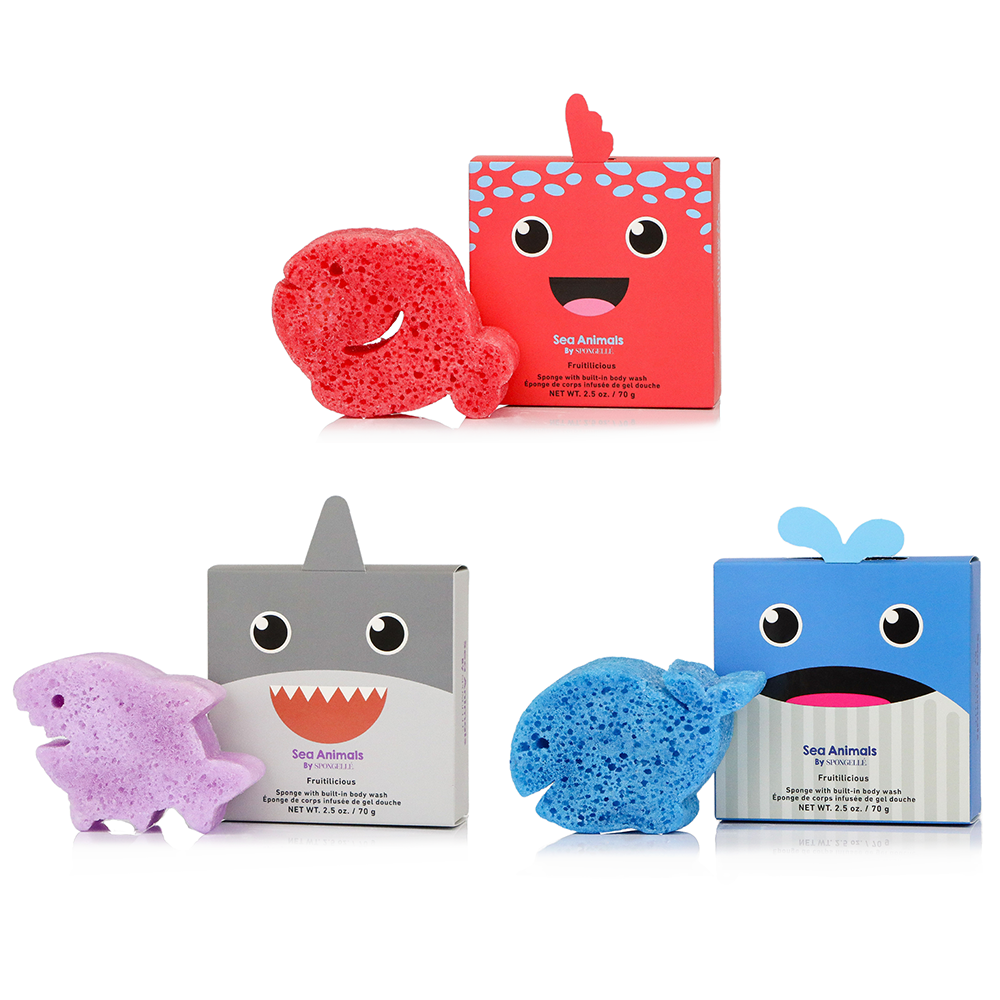 Sea Animals Assorted Sponge Pack for Kids & Baby