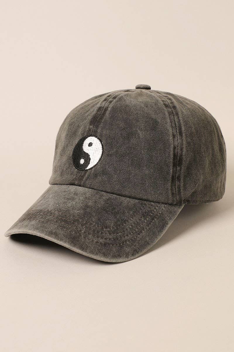 Yin Yang Embroidered Cotton Baseball Dad Cap